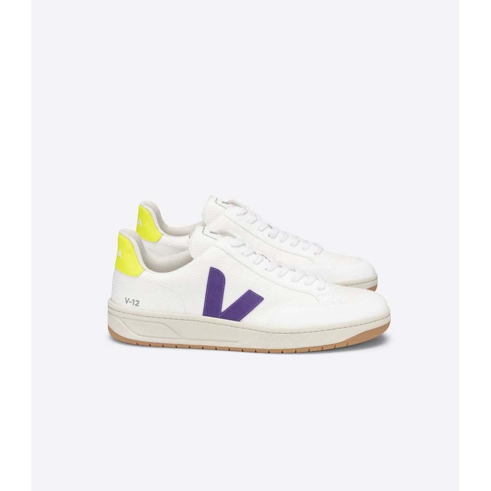 Veja V-12 B-MESH Schoenen Dames White/Purple | BE 581RVD